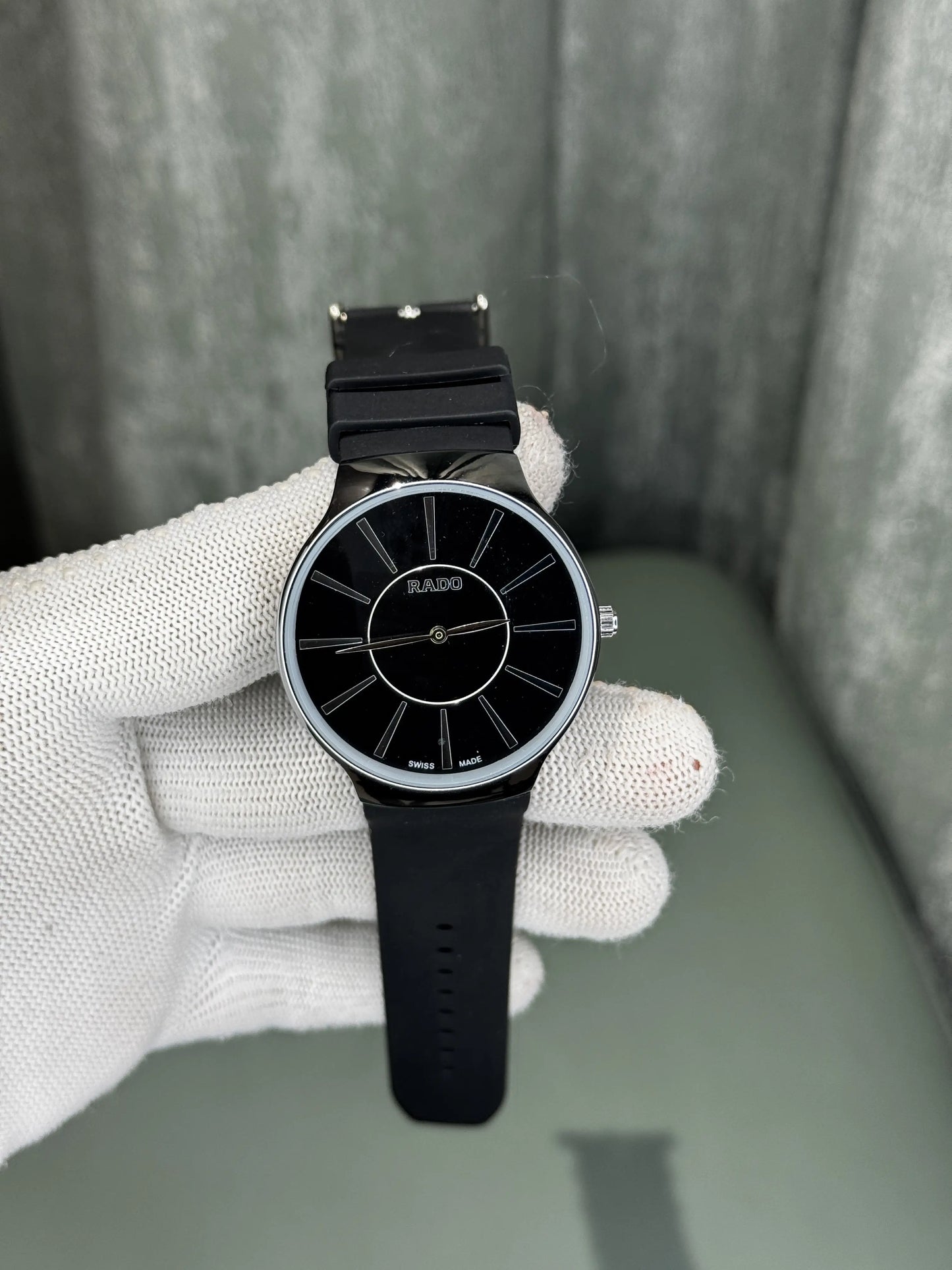 Rad o Silver Black Premium Quartz Watch