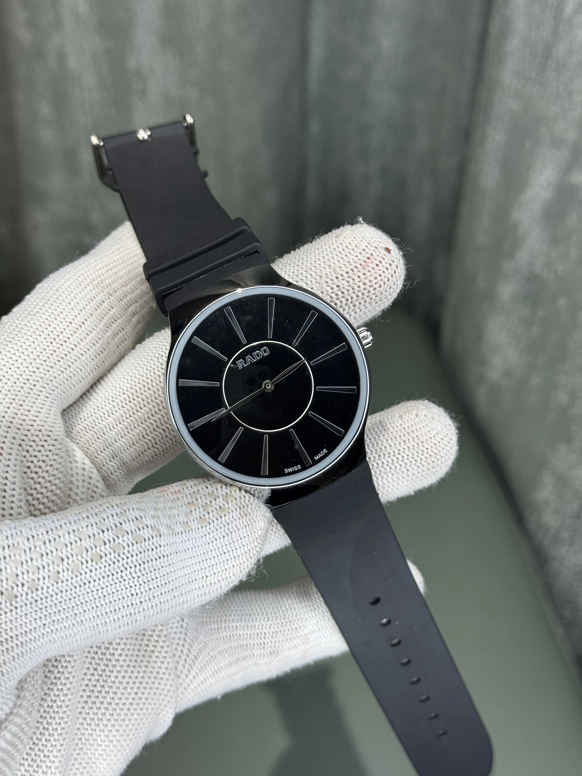 Rad o Silver Black Premium Quartz Watch