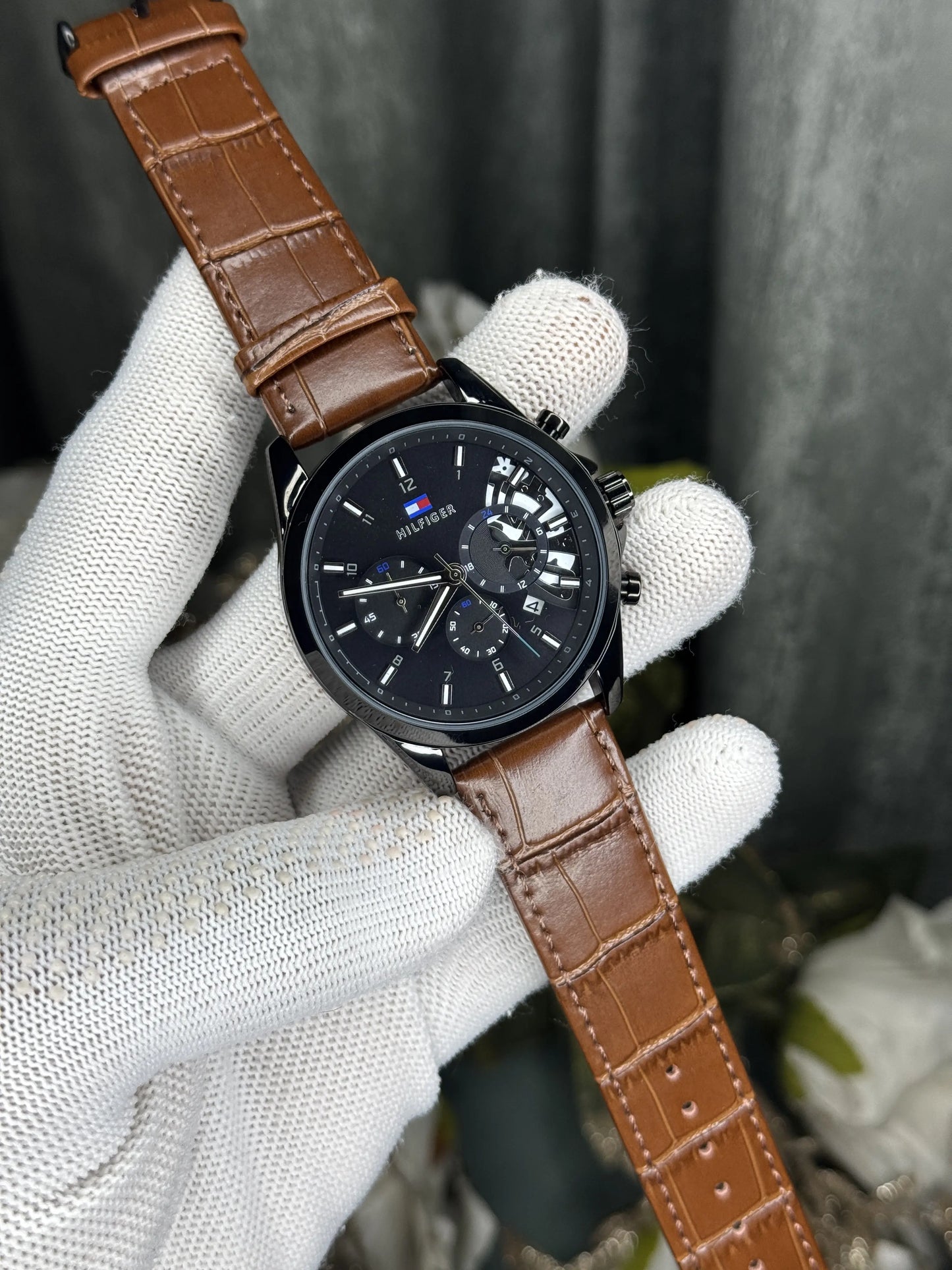 Tommy Hilfige r Black Brown Chronograph Premium Watch