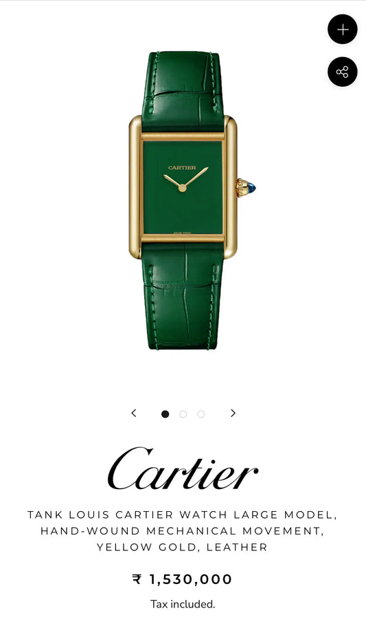 Cartie r Tank Louis Copper Green Slim Premium Watch