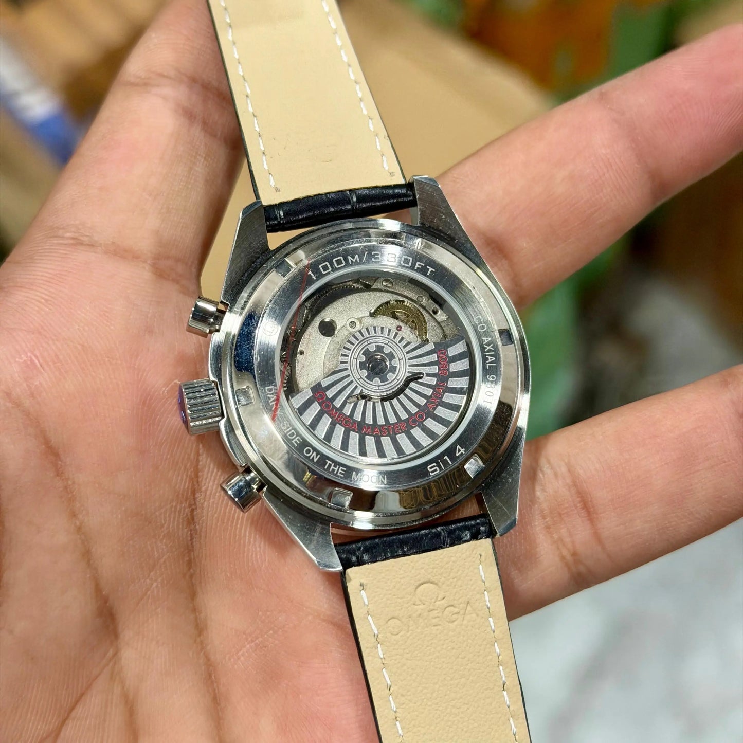 Omega SpeedMaster Moonphase Black Leather Automatic