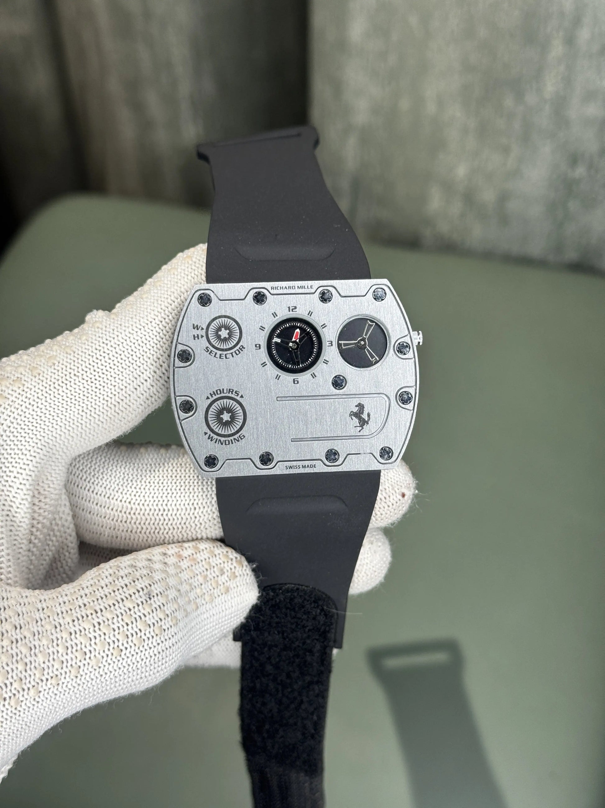 Richard Mille Ferrari Slim Silver Black Premium Watch