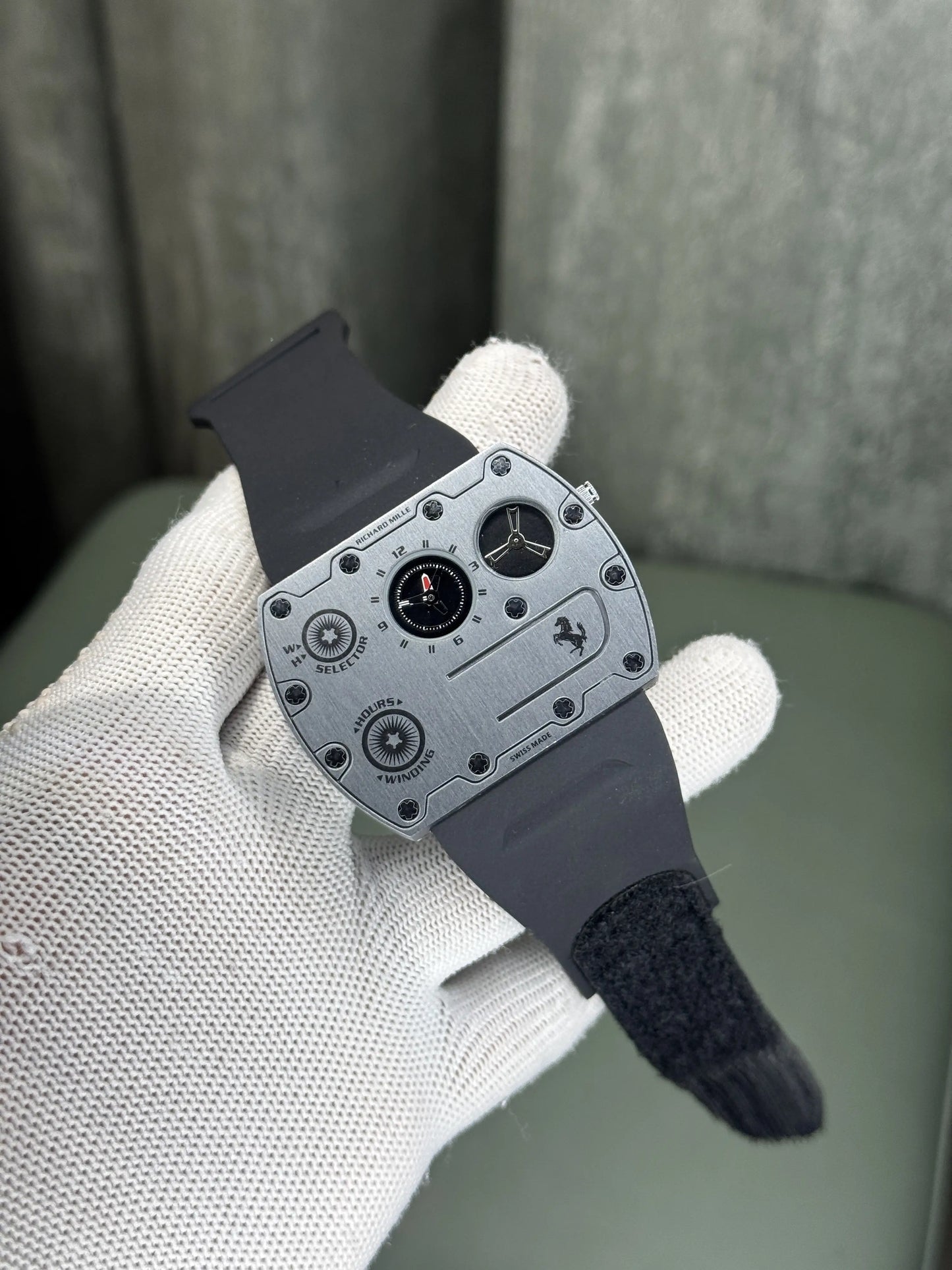 Richard Mille Ferrari Slim Silver Black Premium Watch