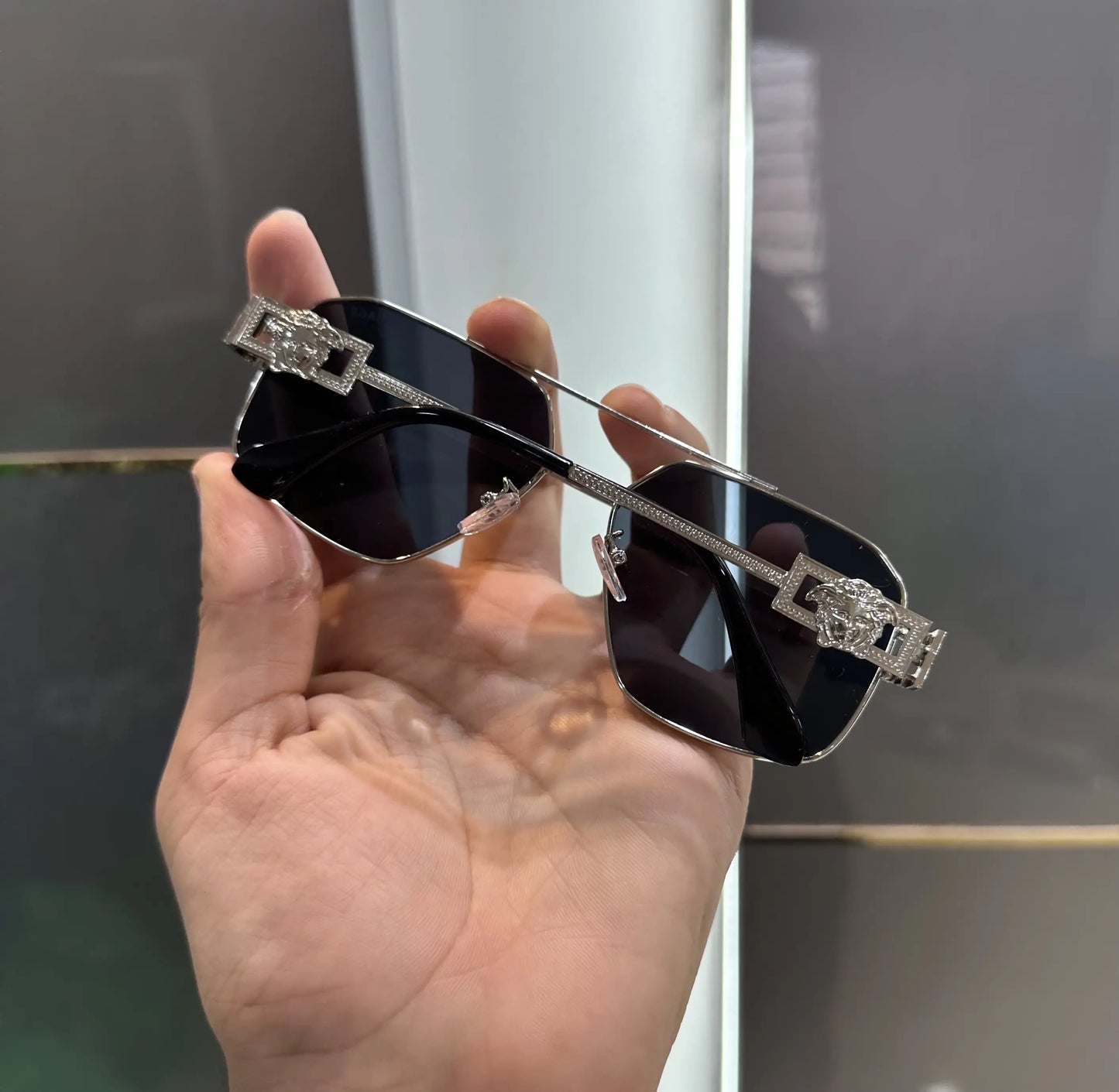 Versace Silver Black Premium Shades 2602