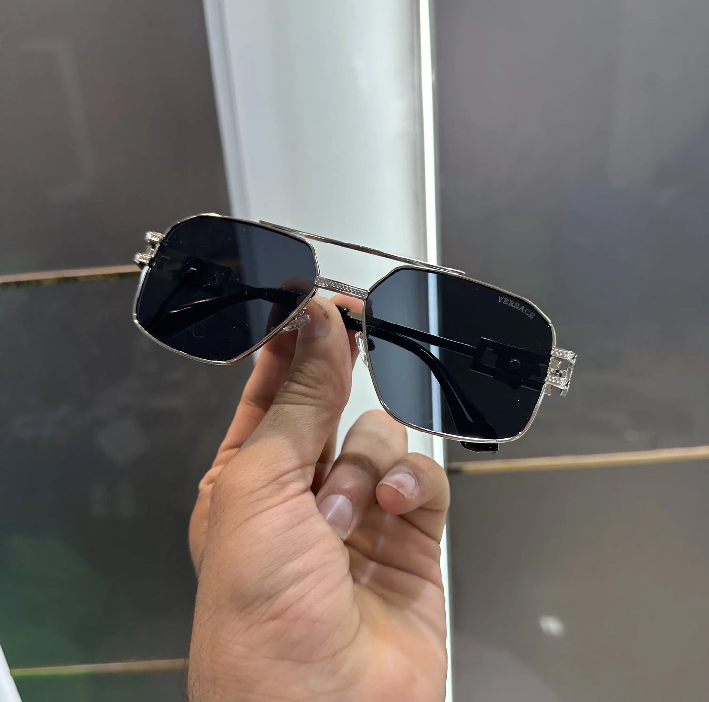 Versace Silver Black Premium Shades 2602