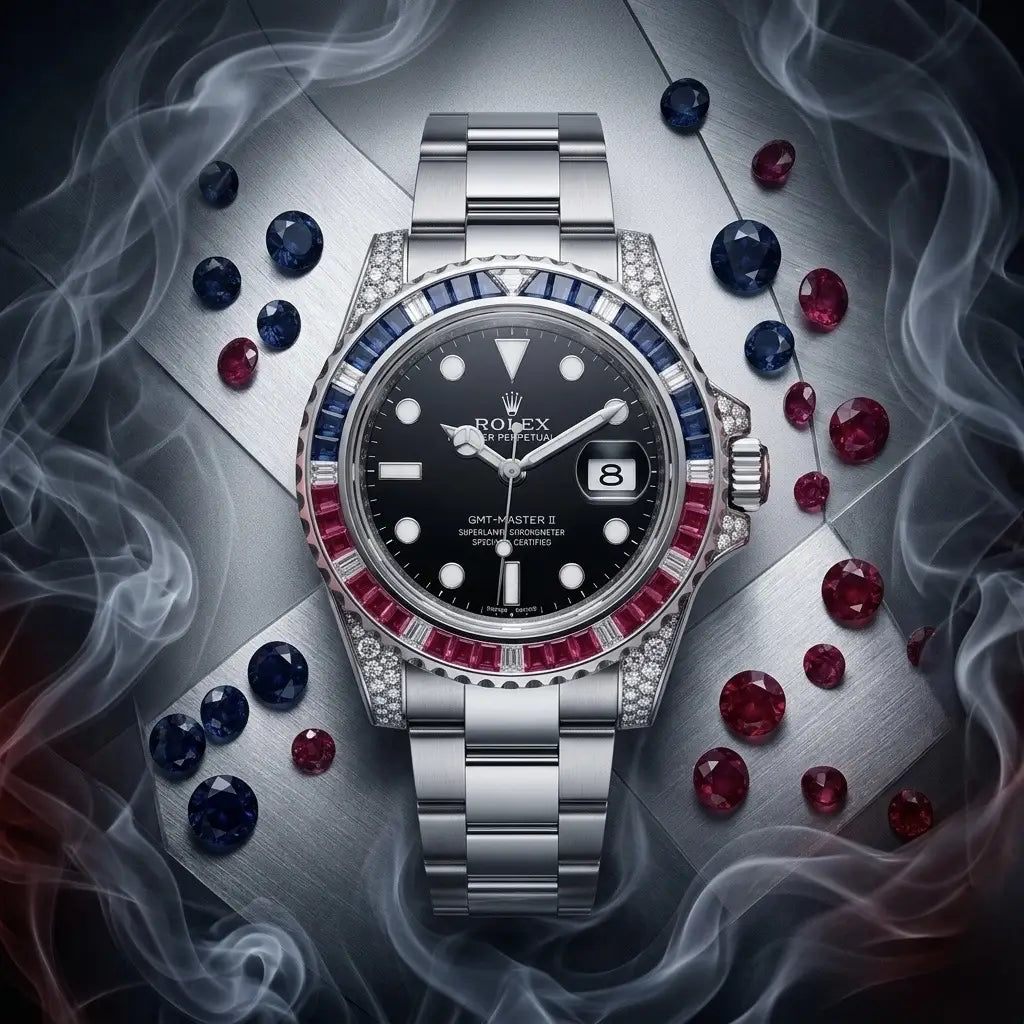 ROLEX GMT MASTER || RUBY DIAMOND SET BEZEL