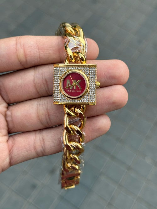 Michael kor s Chain Lock Women s Gold Red