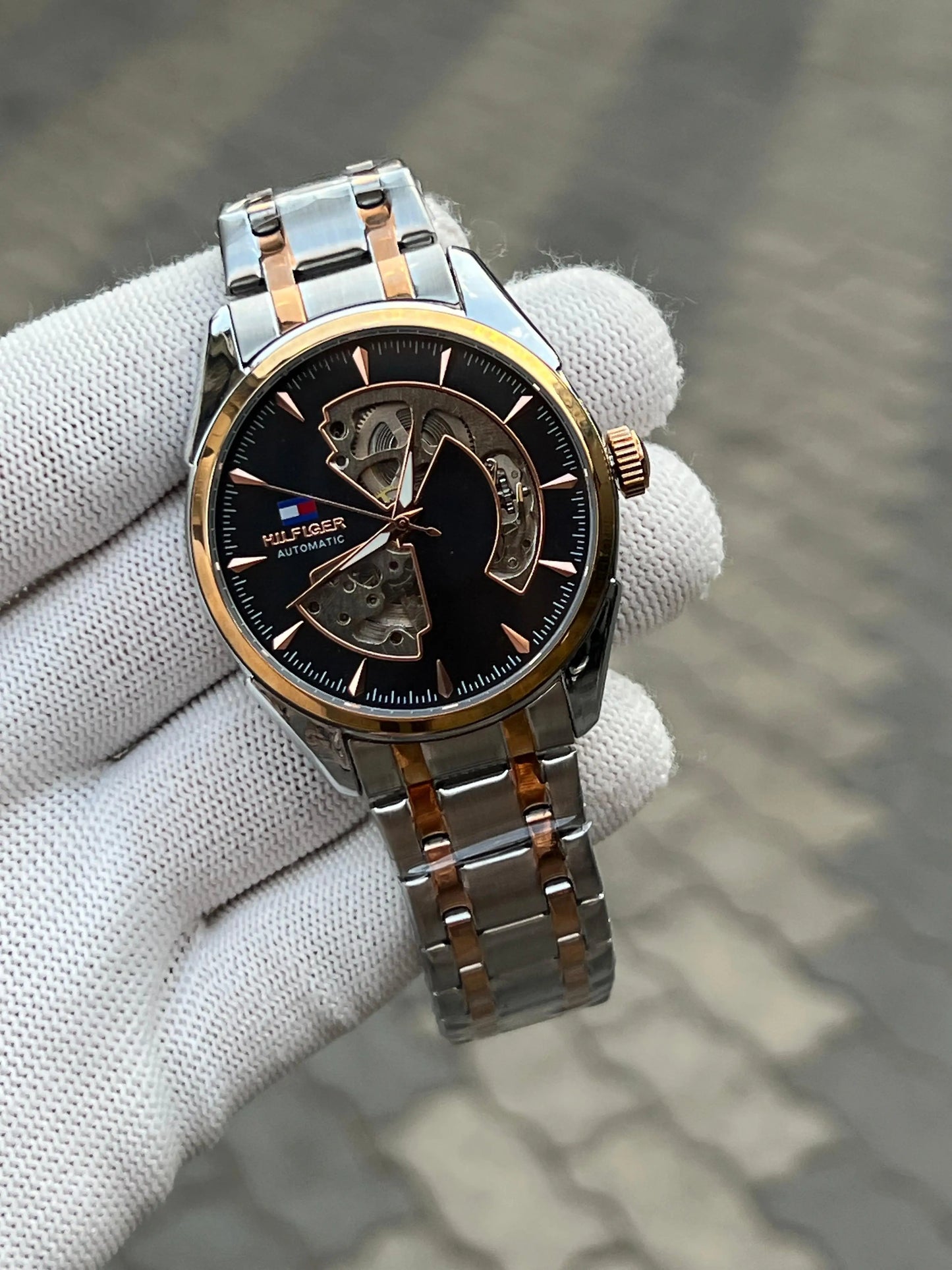 Tommy Hilfiger Automatic Two Tone Black