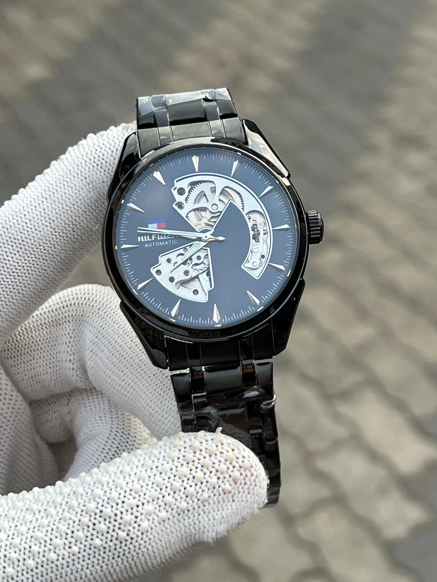 Tomm_y Hilfiger Automatic Skeleton Black