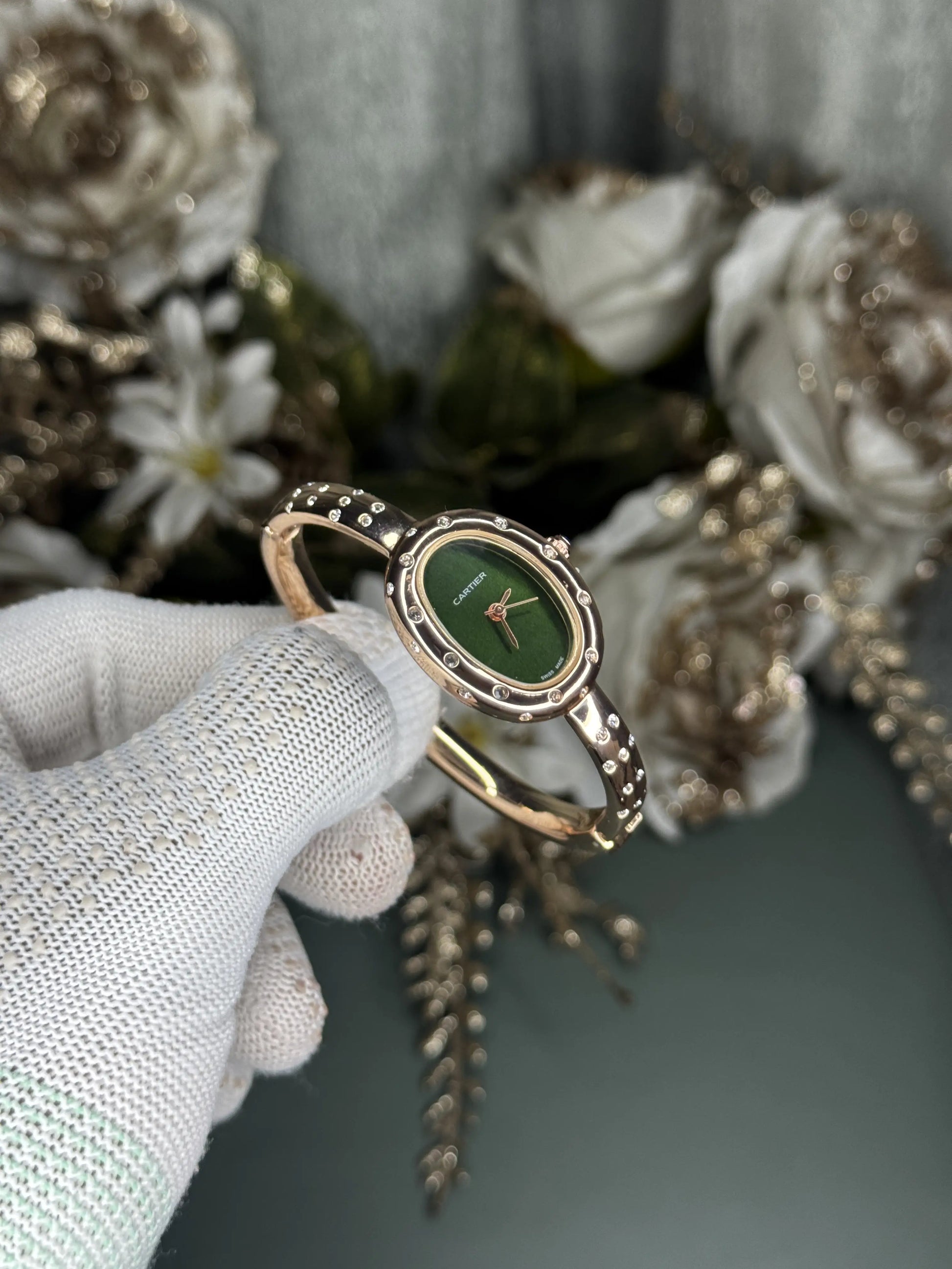 Cartier Bangle Copper Green Diamond Premium Watch