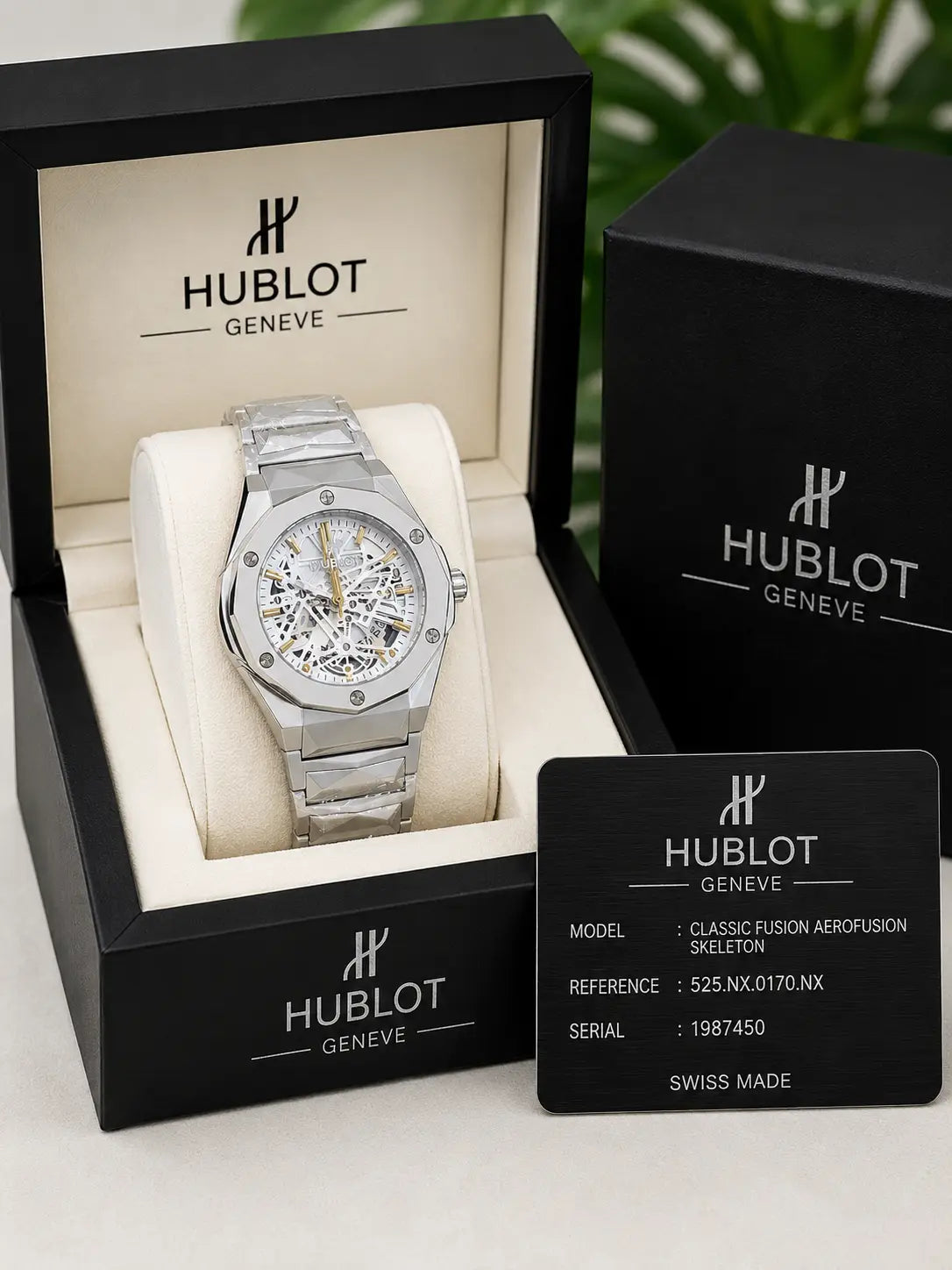 HUBLOT Tourbillon diamond cut chain