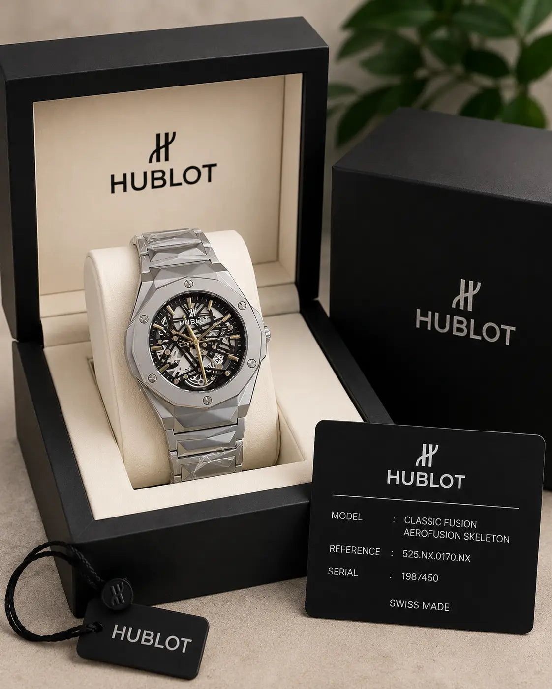 HUBLOT Tourbillon diamond cut chain