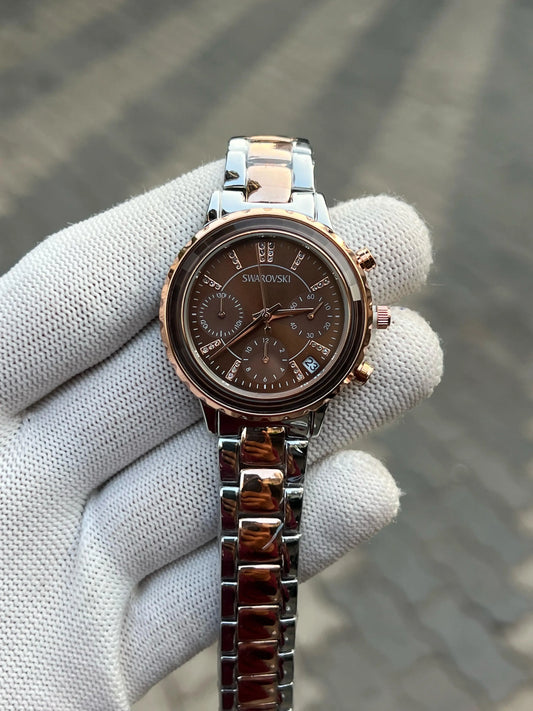 Swarovski Octea Lux Chrono Analog Two Tone Brown