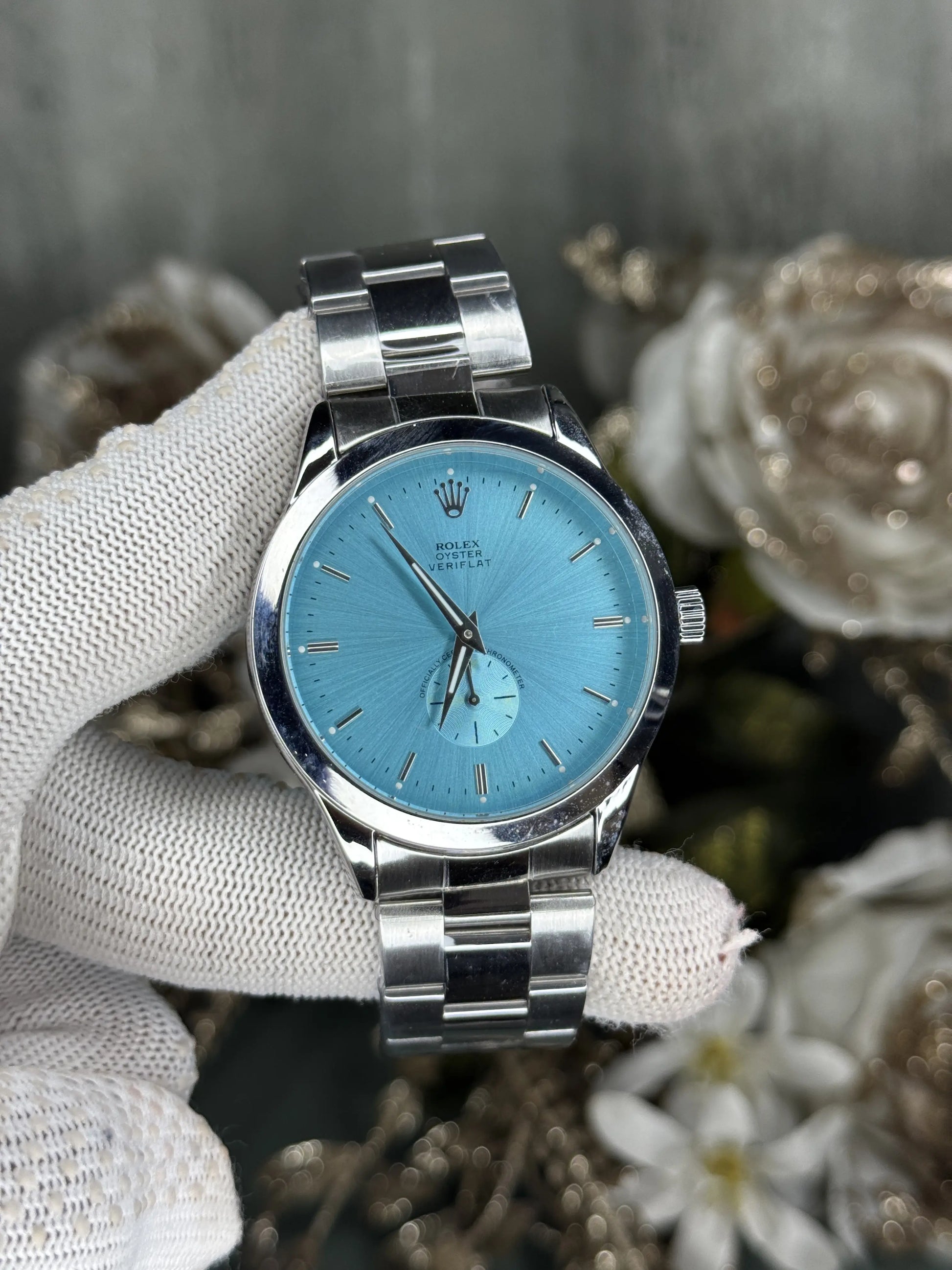 Role x Veriflat Silver Tiffany Blue Premium Watch