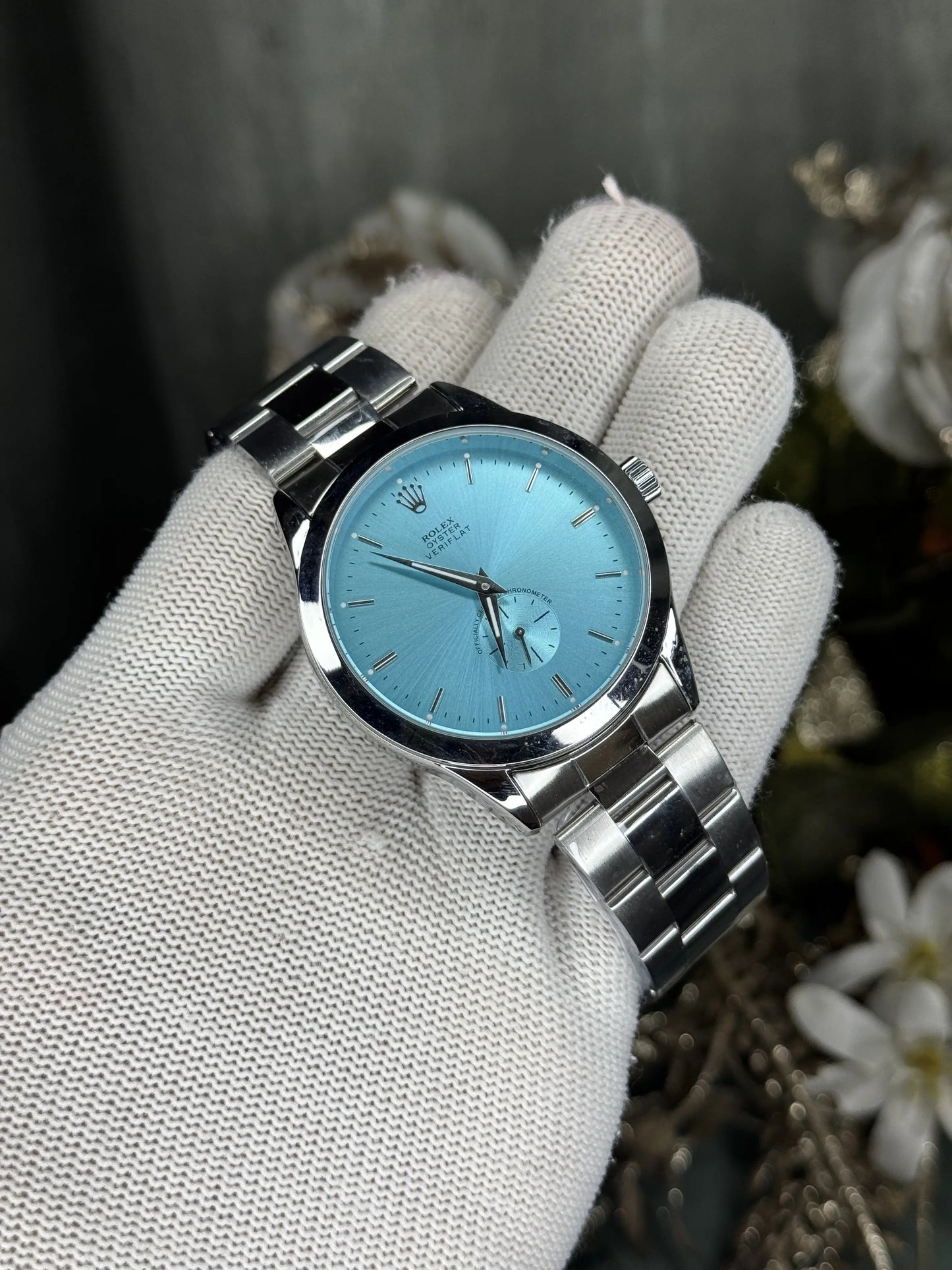 Role x Veriflat Silver Tiffany Blue Premium Watch