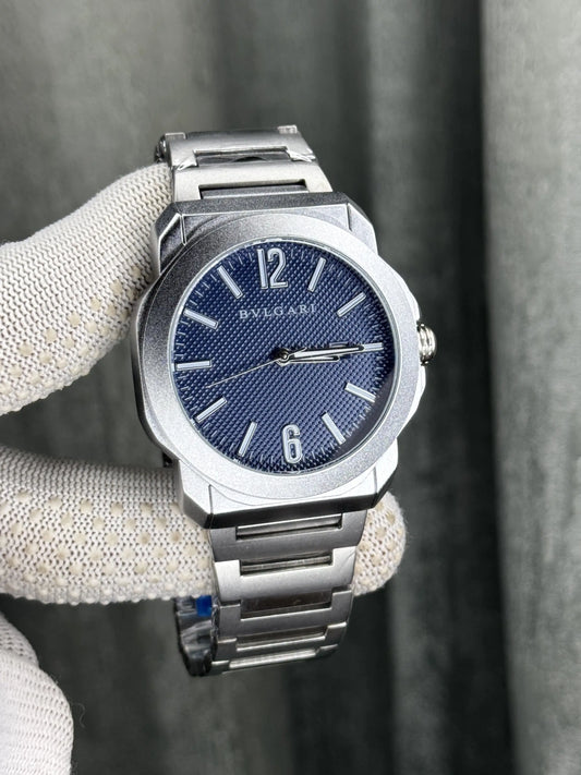 Bvlgari Octo Roma Silver Blue Premium Watch