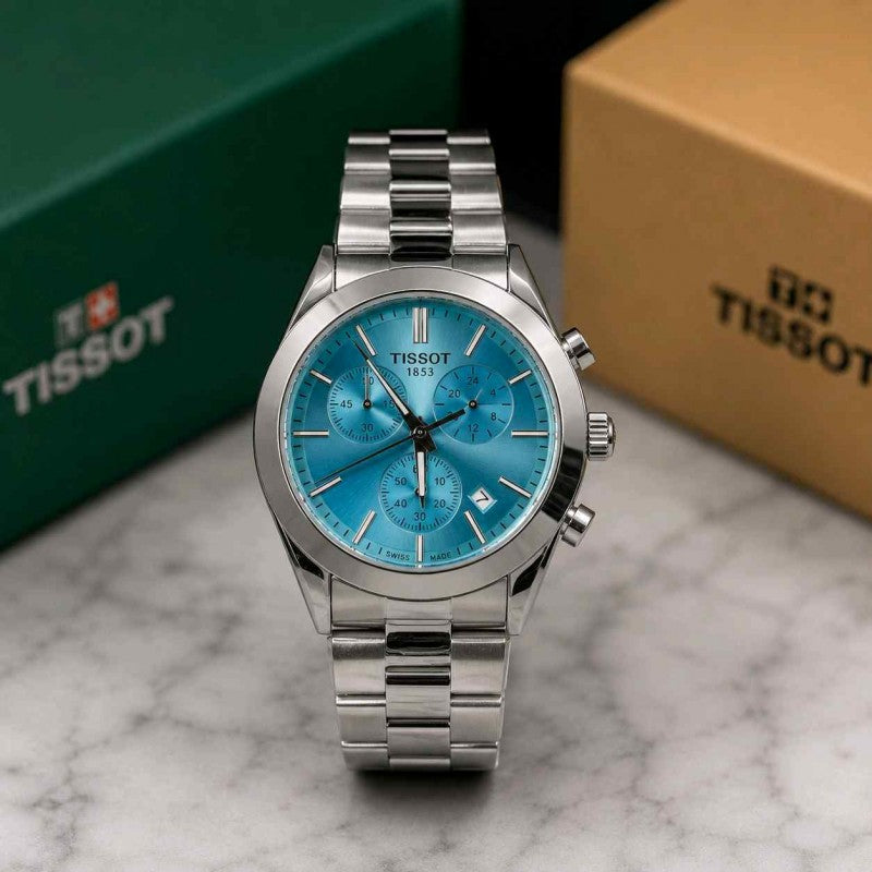 TISSO_T Pr 100 40mm Skyblue Chronograph ( 026 )