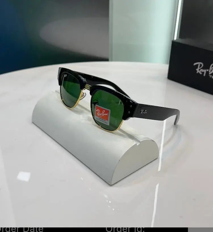 RayBan Black Green Clubmaster Premium Shades 0316