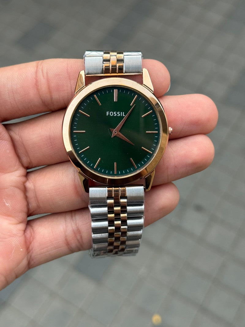 Fossi l SLIM Dual Tone Strap Green Dial