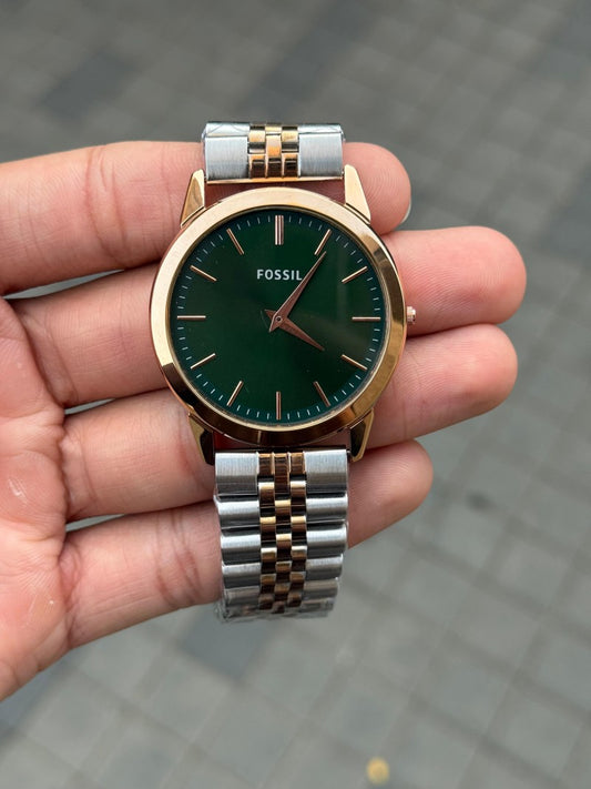 Fossi l SLIM Dual Tone Strap Green Dial