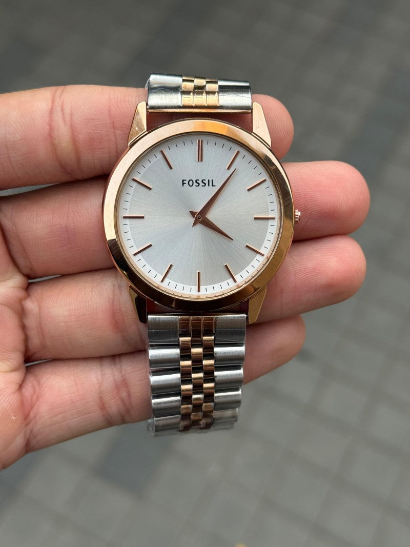Fossi l SLIM Dual Tone Strap White Dial