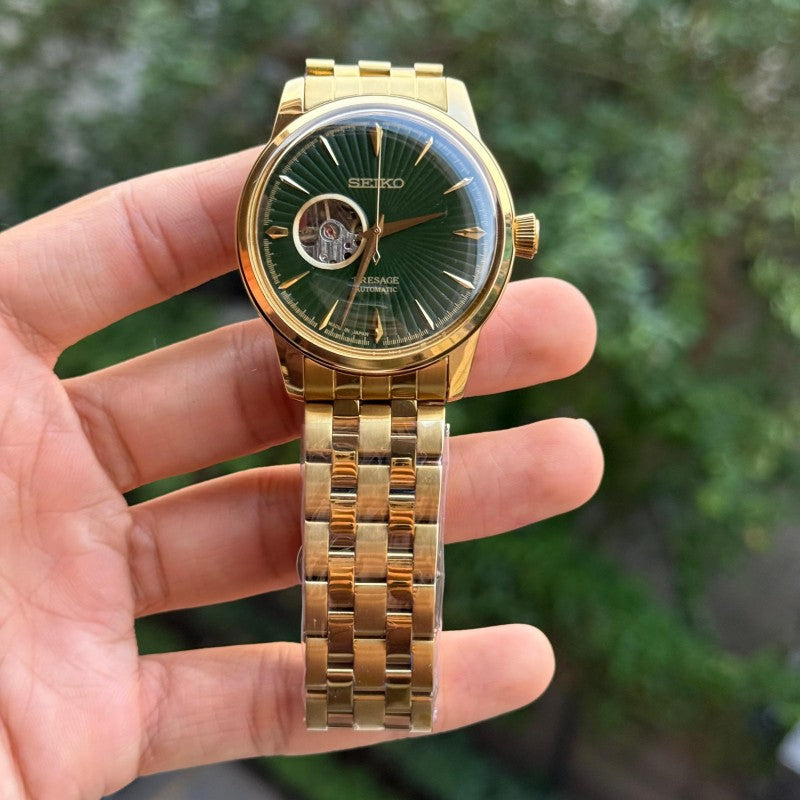 Seik o Presage Cocktail Automatic Gold Green