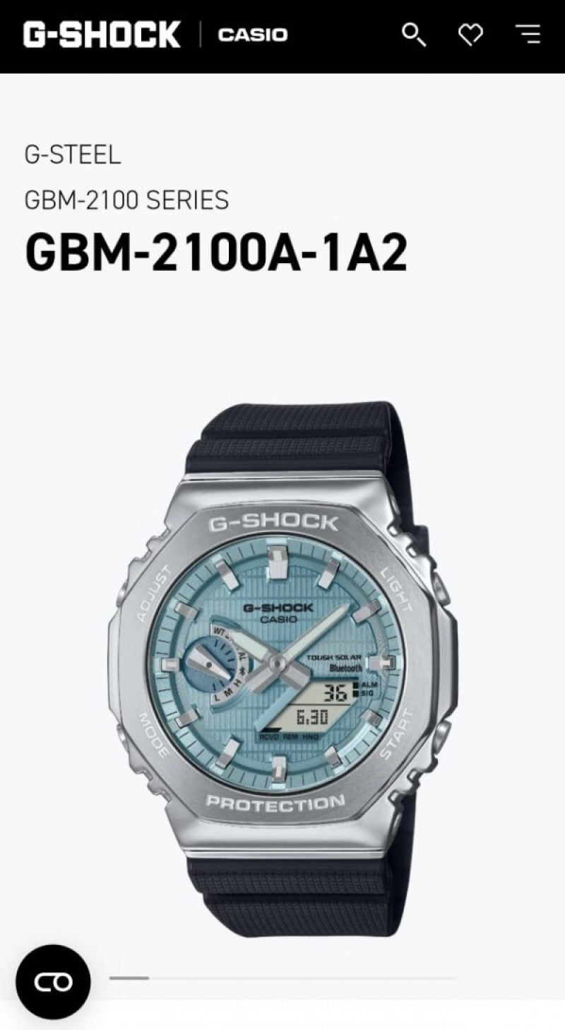 Casio G shock GM 2100 Silver Tiffany