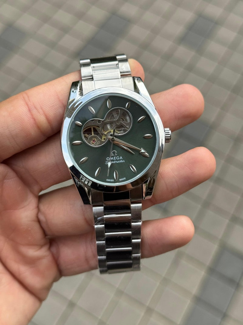 Omeg a Speed master Automatic Silver Green