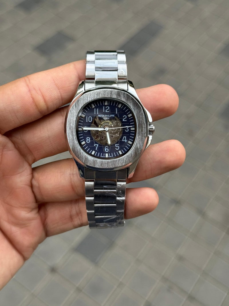 Patek Phillep e Skeleton Automatic Silver Blue
