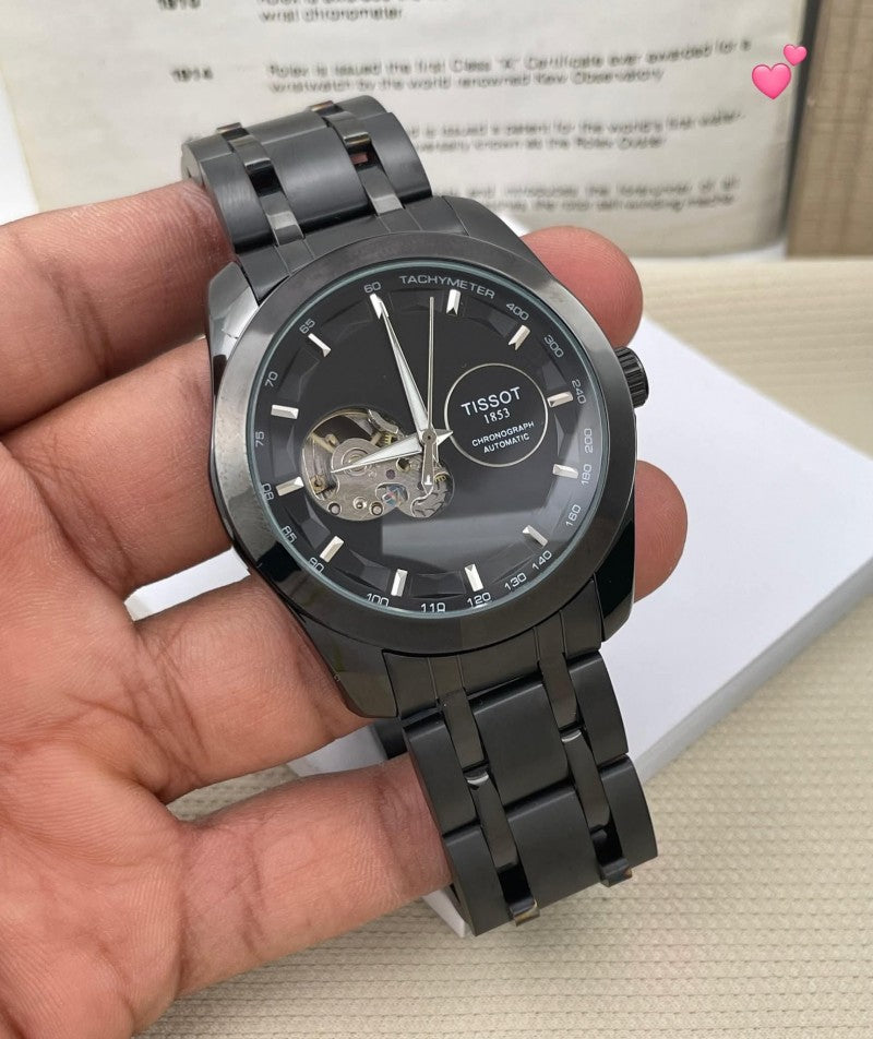 Tisso t 1853 Automatic Open Heart Black