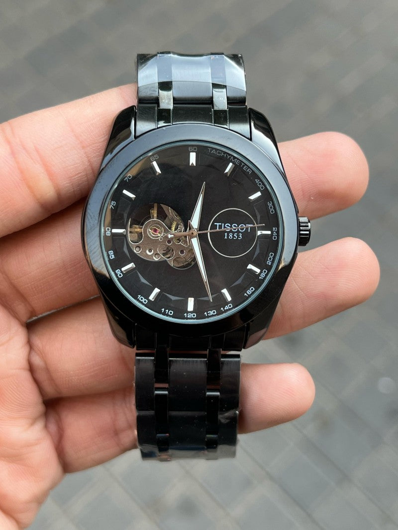 Tisso t 1853 Automatic Open Heart Black