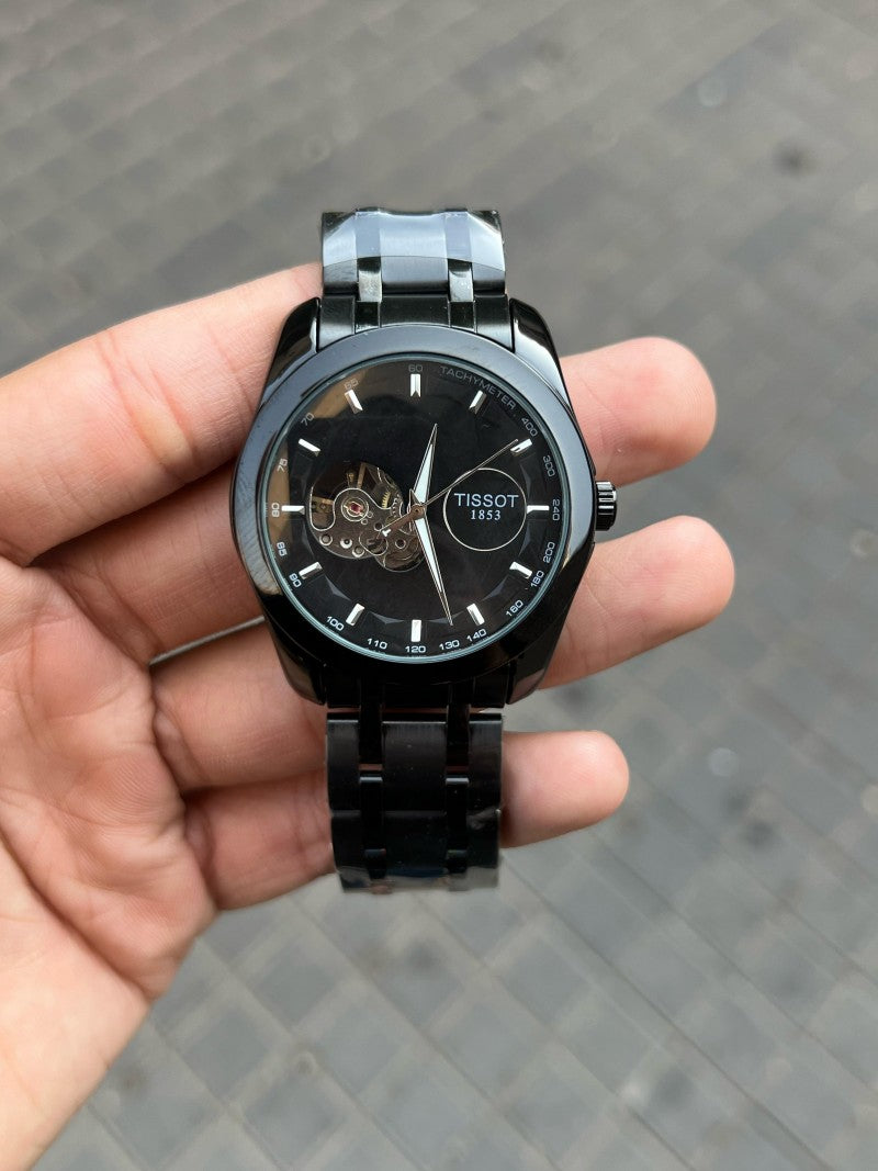 Tisso t 1853 Automatic Open Heart Black