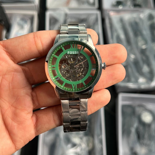 Fossi l Townsman Chain Silver Green
