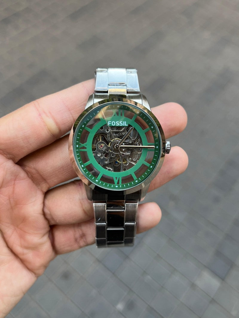 Fossi l Townsman Chain Silver Green