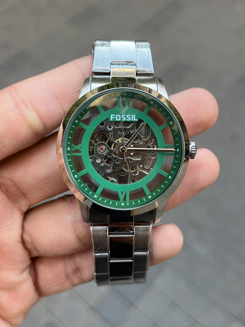 Fossi l Townsman Chain Silver Green