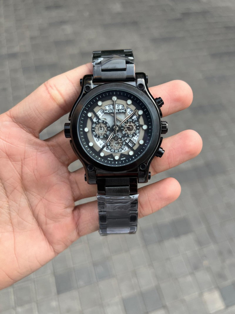 Montblan c Calendar Chronograph Full Black Premium