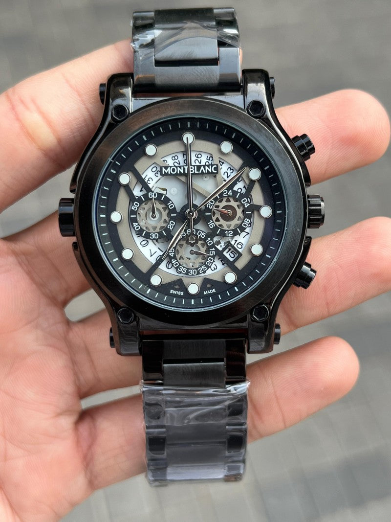 Montblan c Calendar Chronograph Full Black Premium