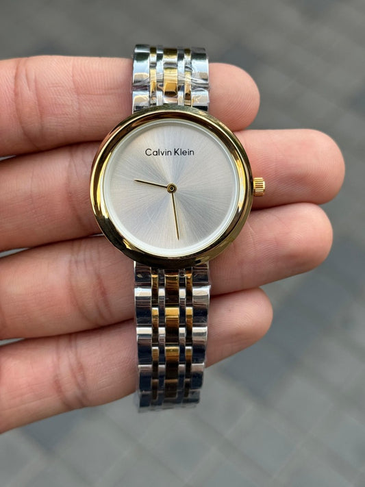 Calvin Klei n Slim Women s Gold Two Tone White