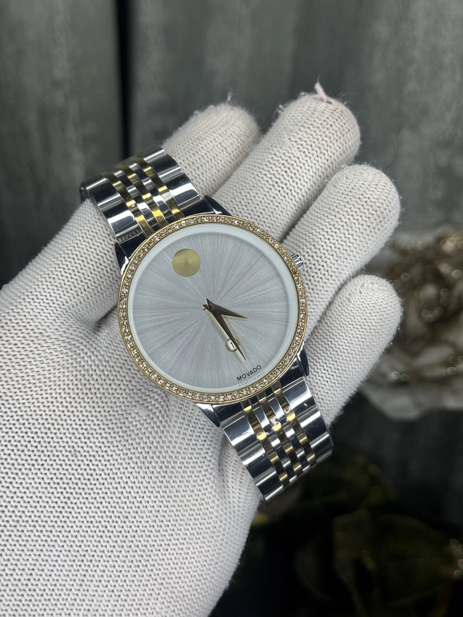 Movado Museum Classic Dual White Diamond Premium Watch