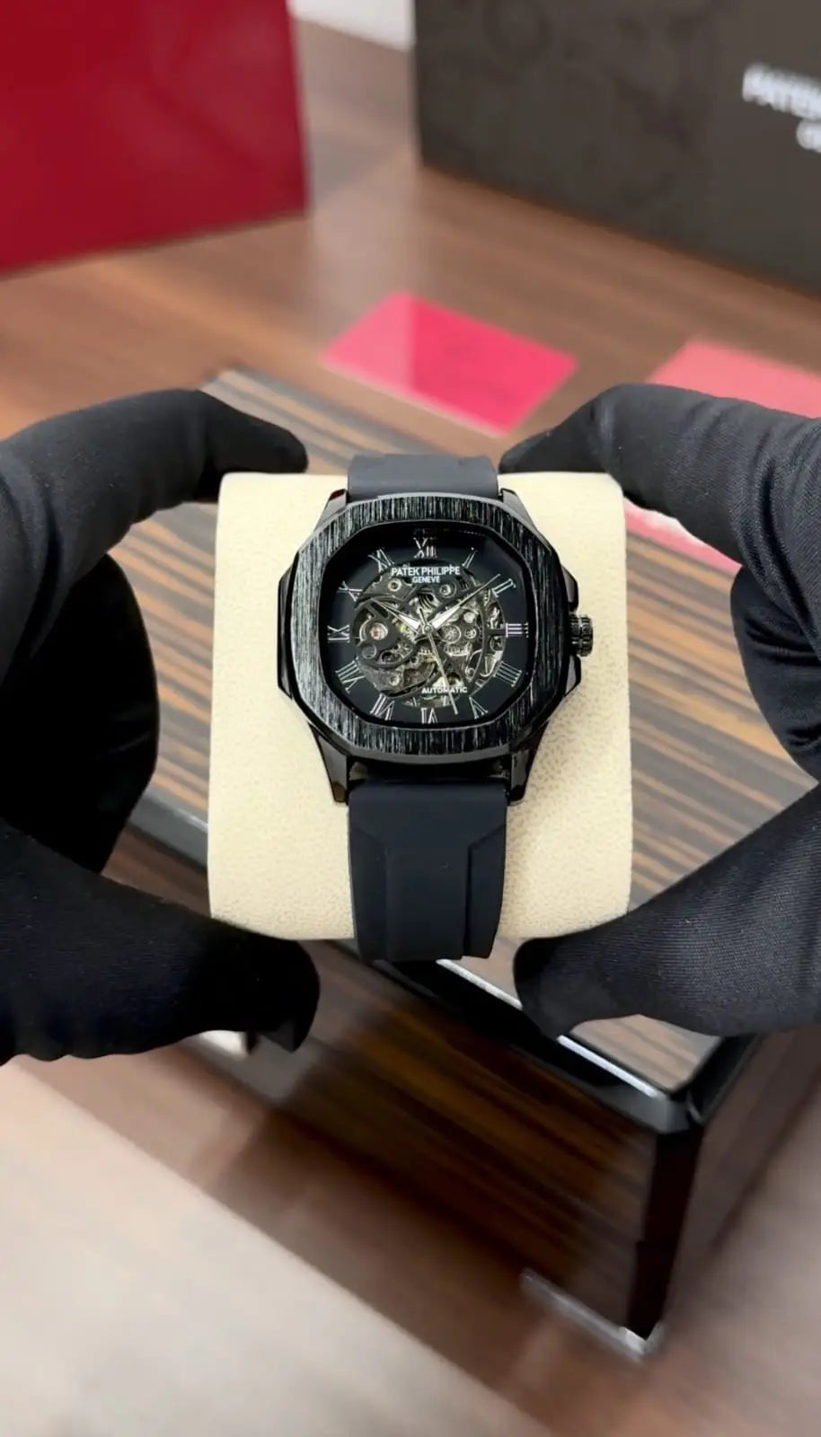 Patek Phillep e Skeleton Automatic Silicone Black