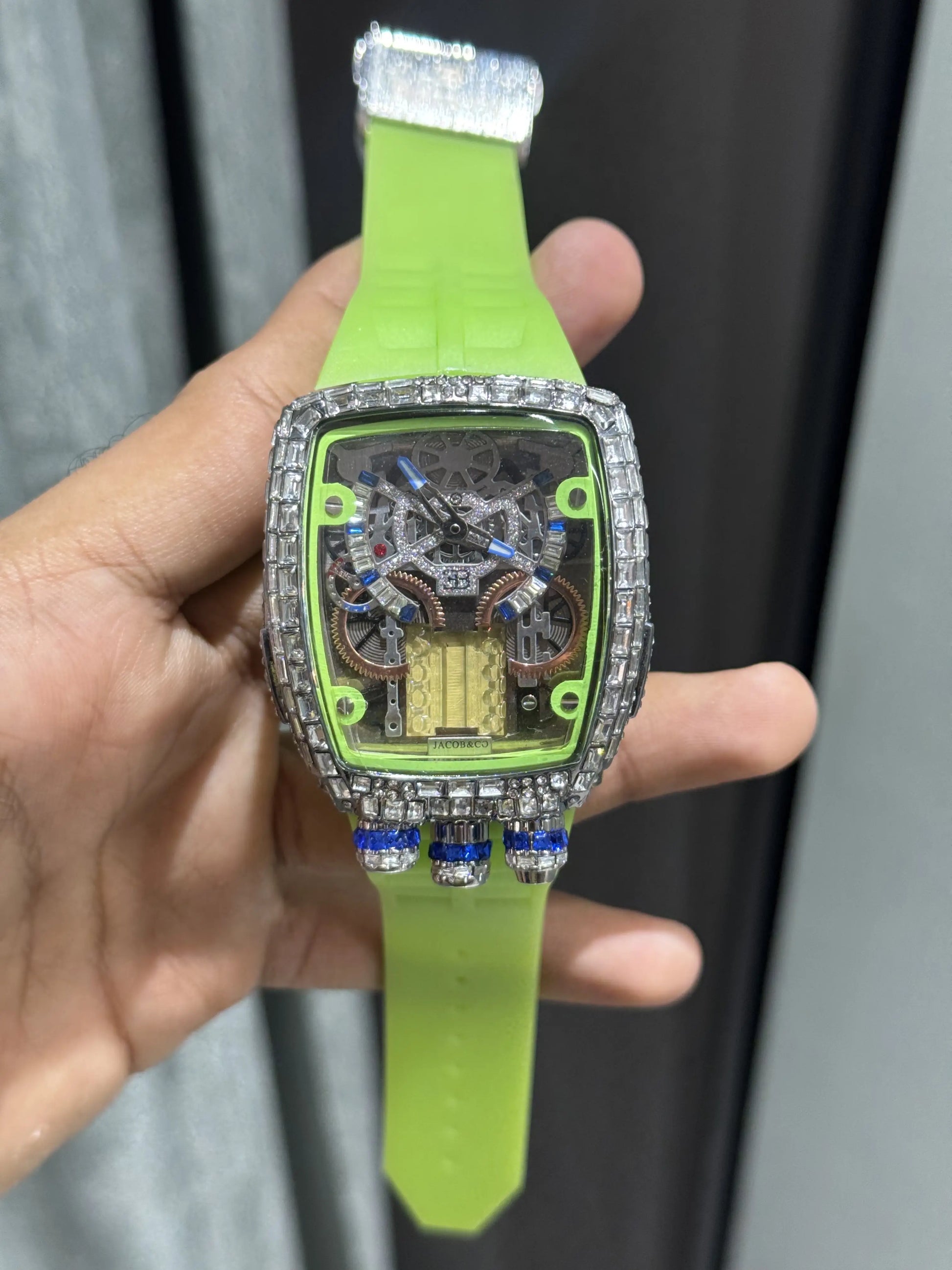 Jacob&Co. Bugatt I Silver Green Diamond Premium Watch