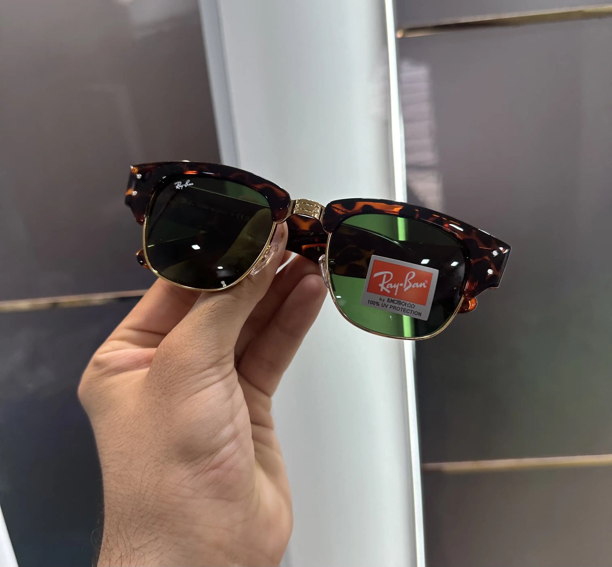 RayBan Tiger Green Clubmaster Premium Shades 0316