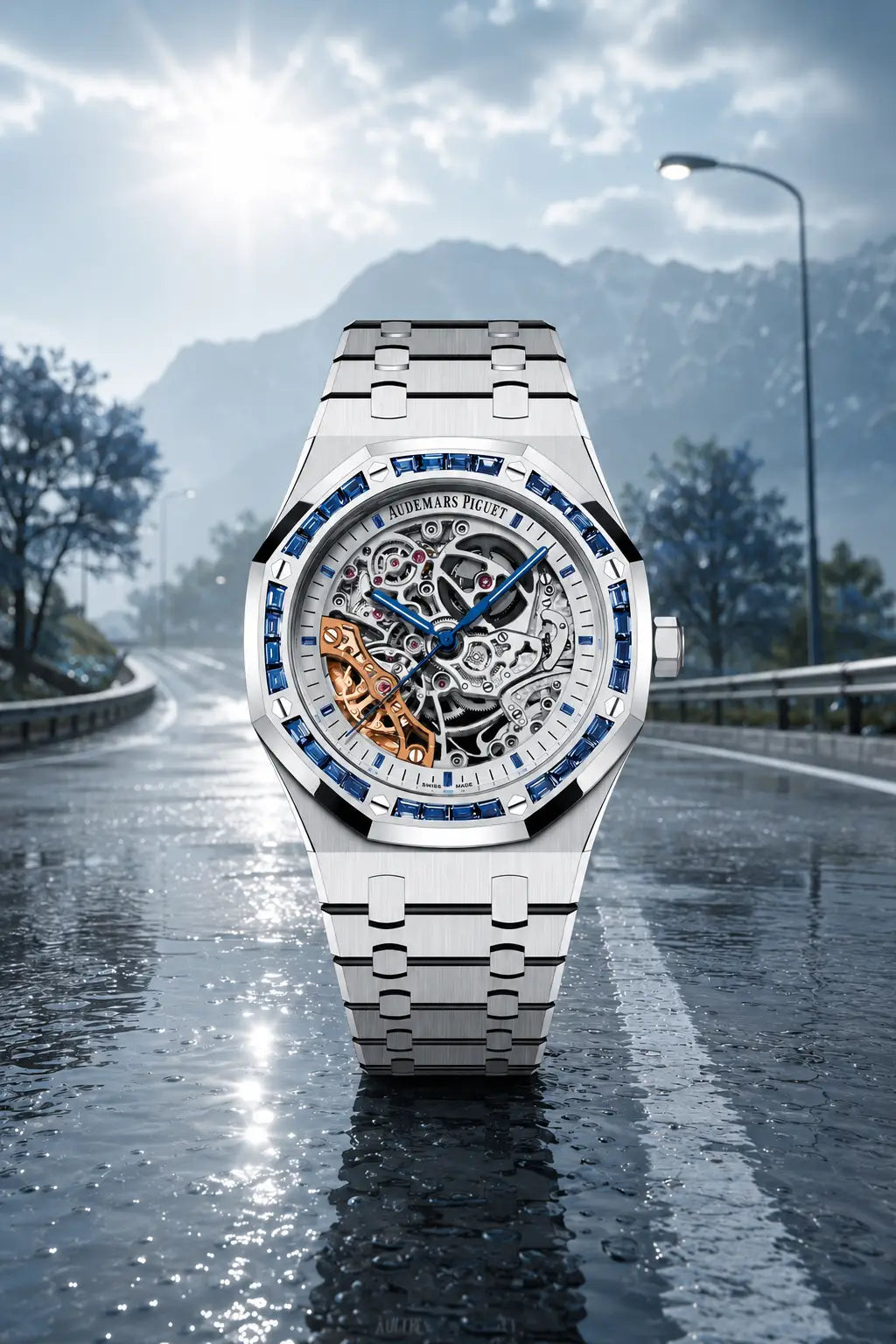 Audemars Piguet Royal Oak Double Balance Wheel Open Worked Dark Blue Bezel