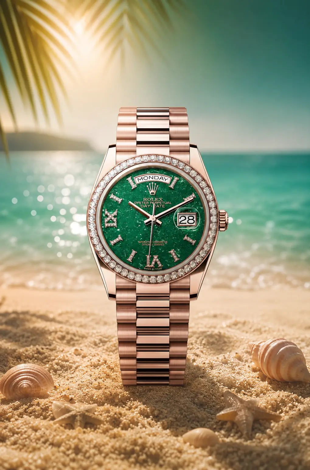 Rolex Oyster Perpetual Everose Gold and Diamond Bezel