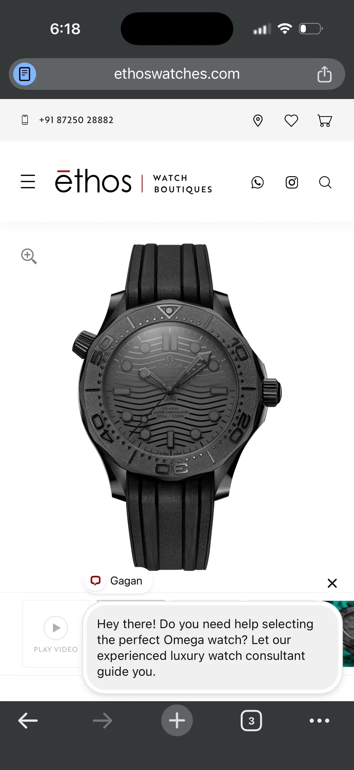 Omeg_a seamaster 300m diver auto rubber full black