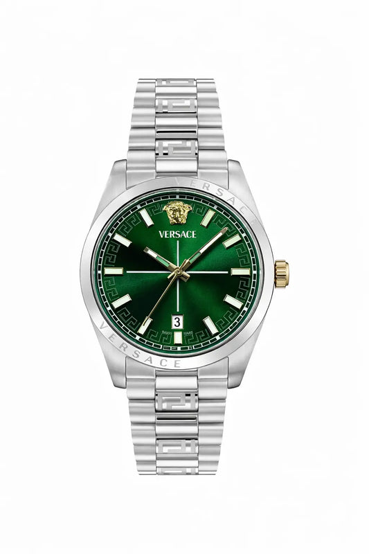 Versace Green Round Dail Analog Watch