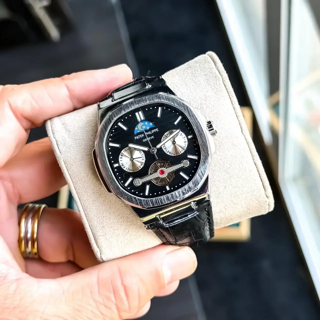 patek philippe silver black