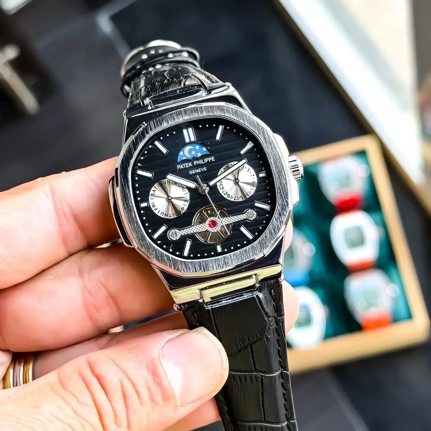 patek philippe silver black