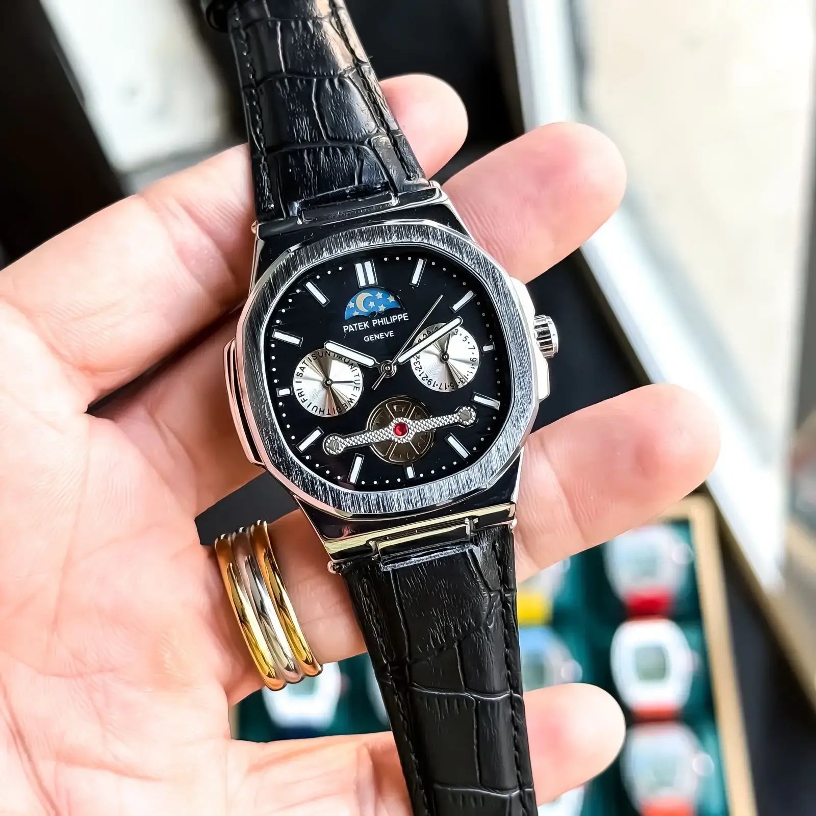 patek philippe silver black