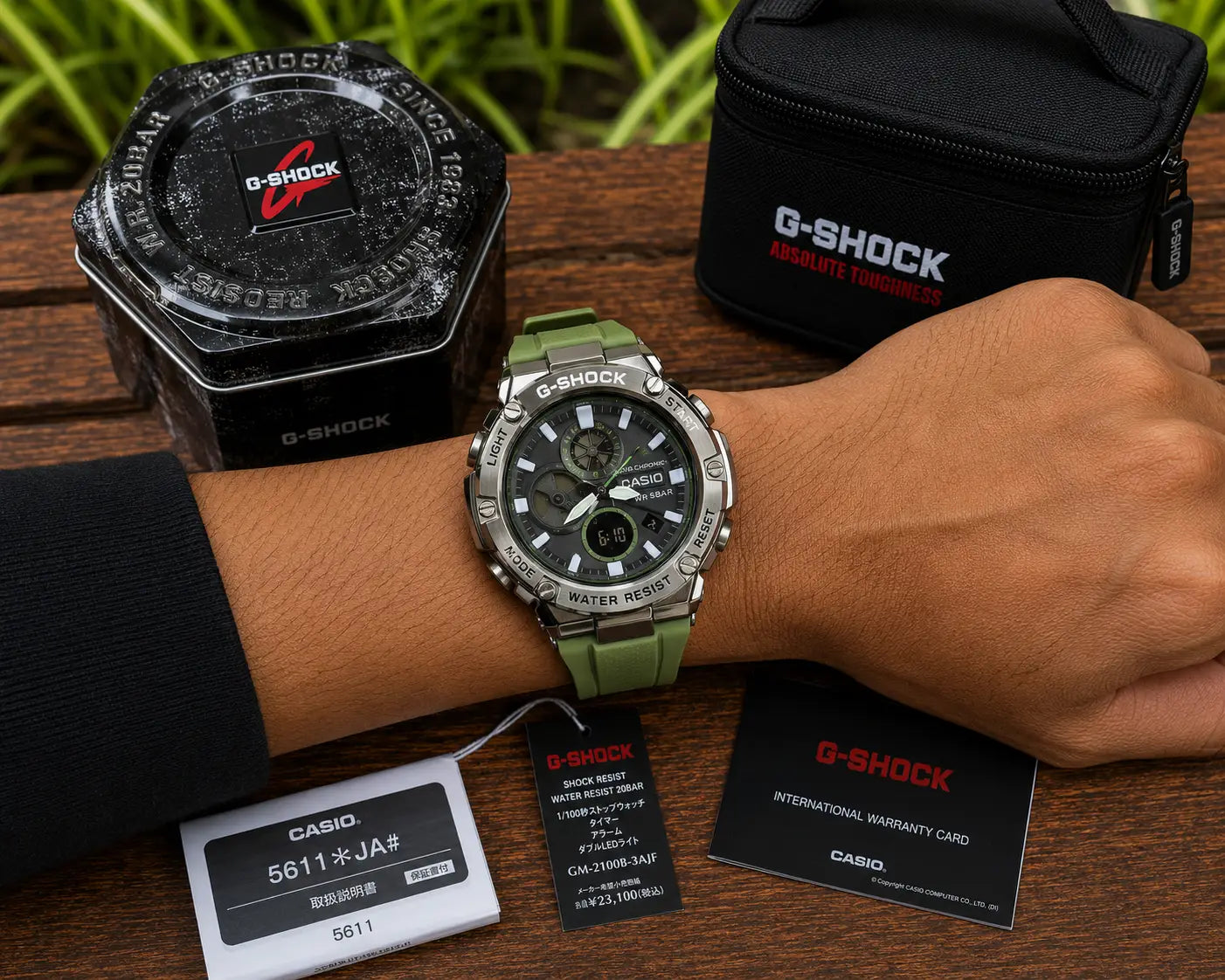 G shock B100 green/black